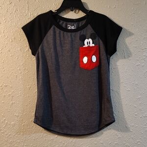 Disney Mickey Mouse Kids T-Shirt - Gray and Red Size M  (7-8)